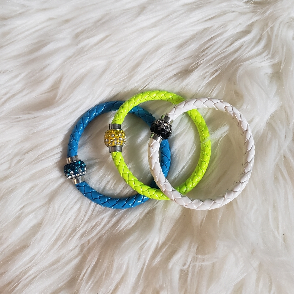 Set of Three Neon Rope Bracelets!
